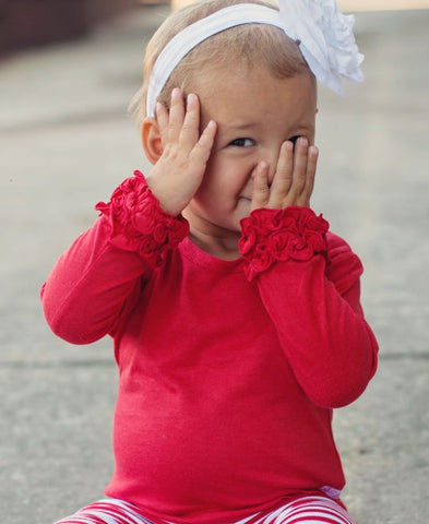 Red Ruffle Shirt ( RUFFLE BUTTS !!)