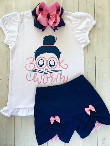 Pencils Down, Summer's Up (Bookworm) Peek-a-boo Shortie Set